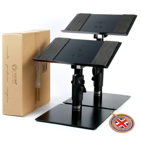 Pair of Nordell Adjustable Desktop Speaker Stands for Studio monitors, bookshelf, cinema
