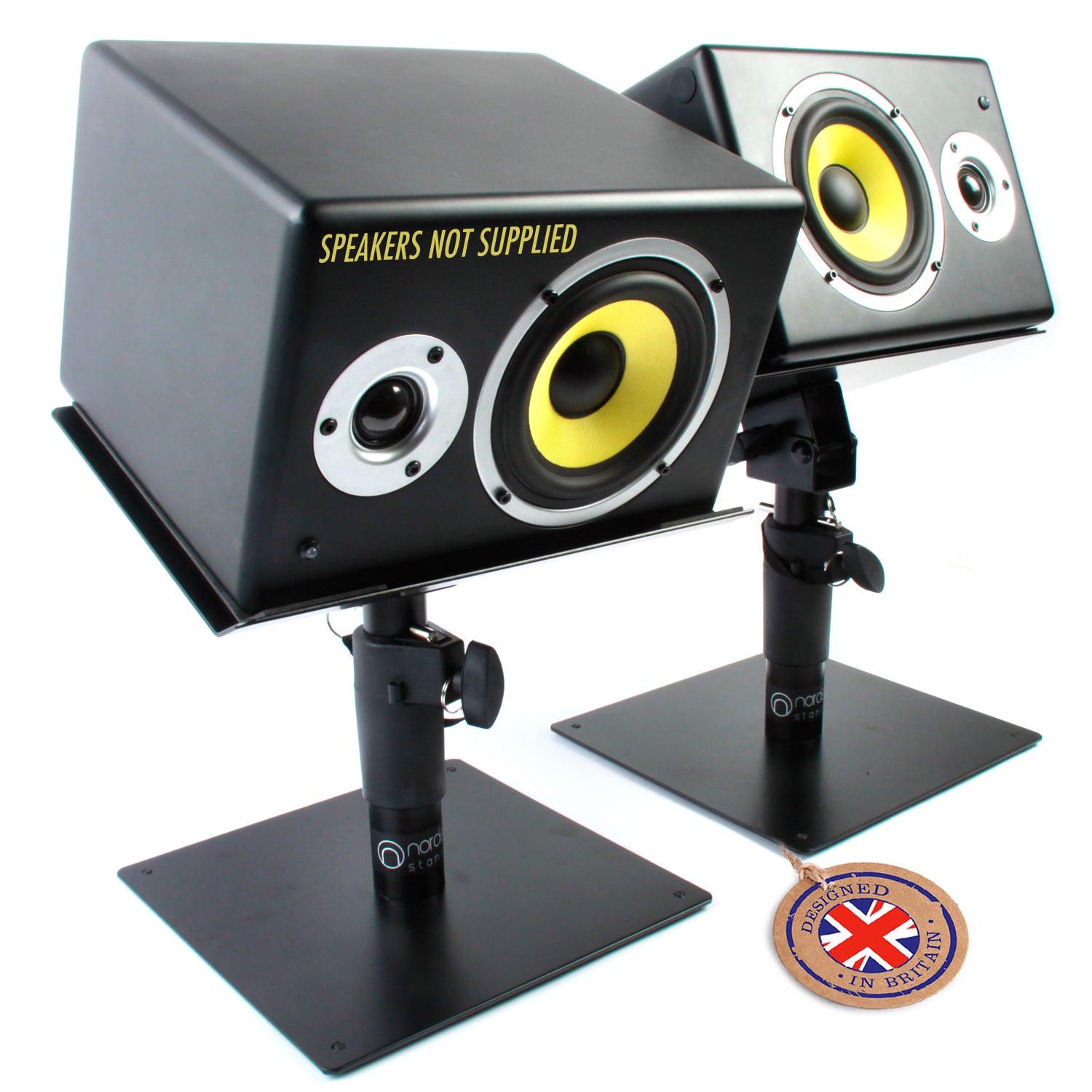 Pair of Nordell Adjustable Desktop Speaker Stands for Studio monitors, bookshelf, cinema