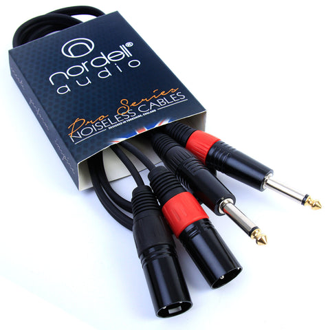 Nordell Cable: 2 x Mono 1/4" Jack to 2 x Male XLR